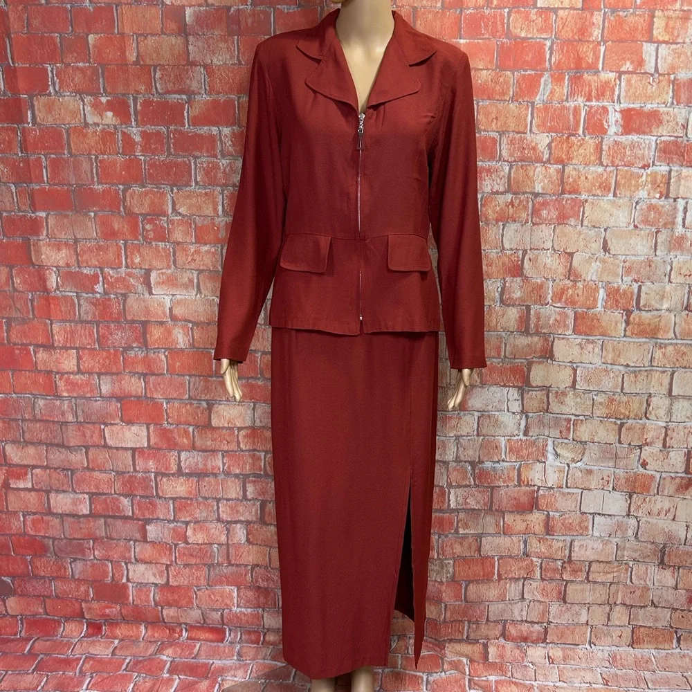 Fashion Bug Vintage‎ Y2K Blazer Midi Skirt Suit